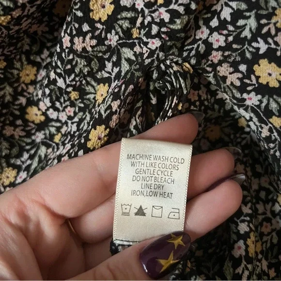 Max Studio Asymmetrical Skirt Ditsy Floral Print Size Large - Picture 8 of 9